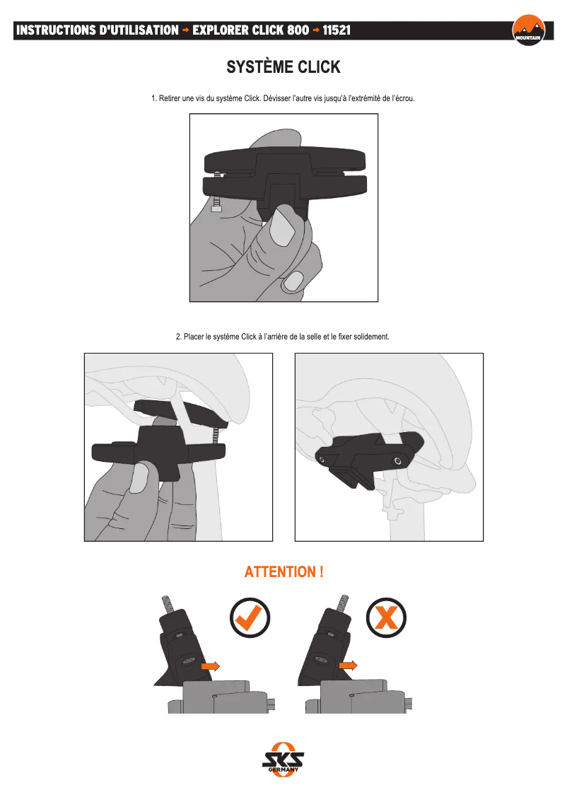 Image de la première page du manuel de l'appareil Explorer Click 800