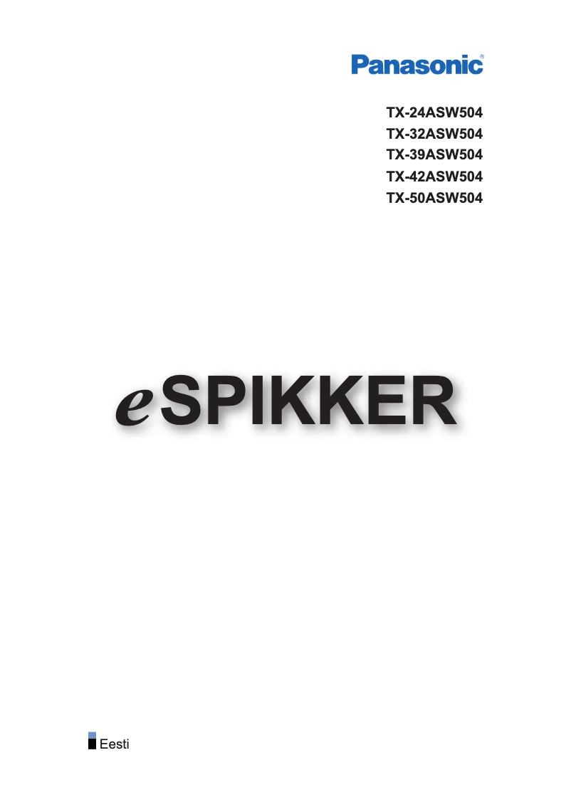 Page 1 of the manual User Manual Panasonic Viera TX-39ASW504