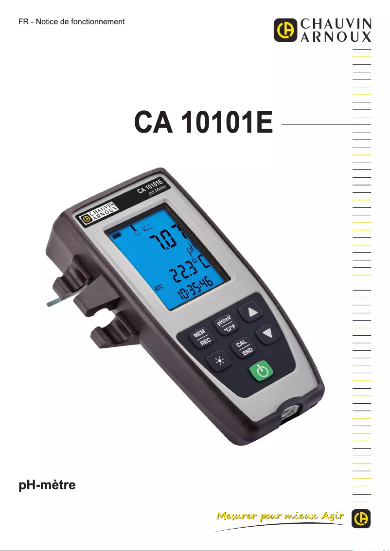 Page 1 of the manual User Manual Chauvin Arnoux CA 10101E