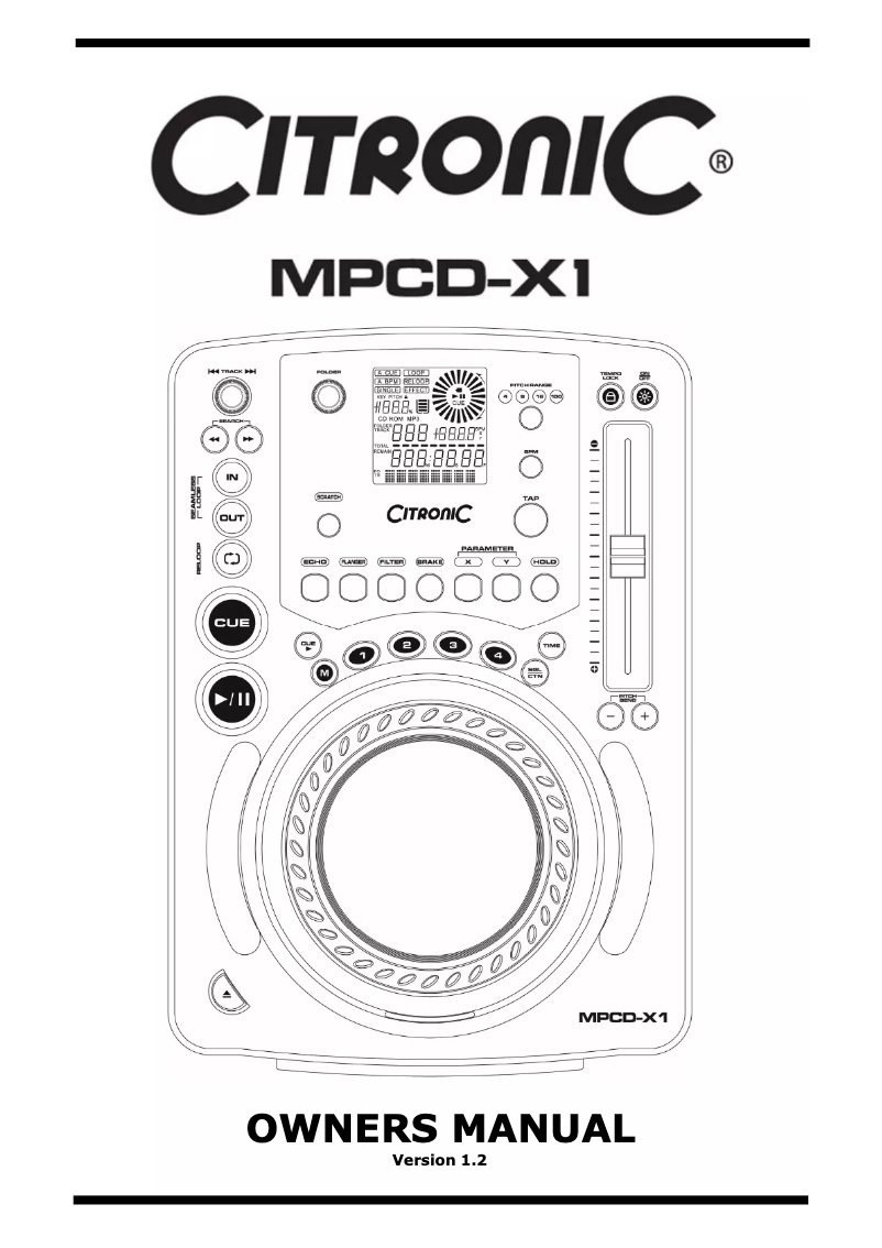 First page image of the manual for MPCD-X1