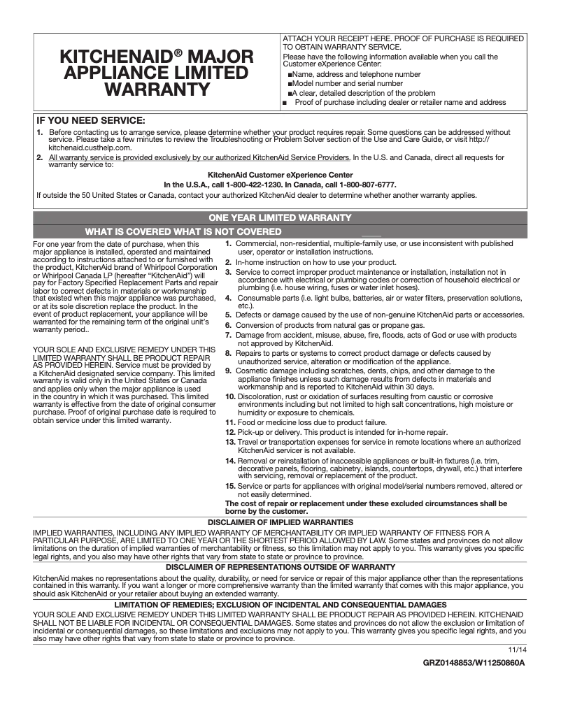 Page 1 of the manual Instruction Manual KitchenAid KVUC606JSS