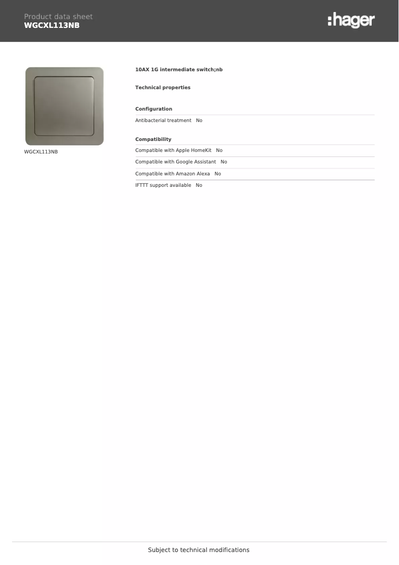 First page image of the manual for WGCXL113NB