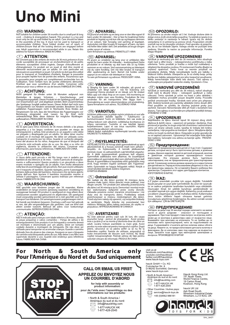 Page 1 of the manual User Manual Hauck Uno mini