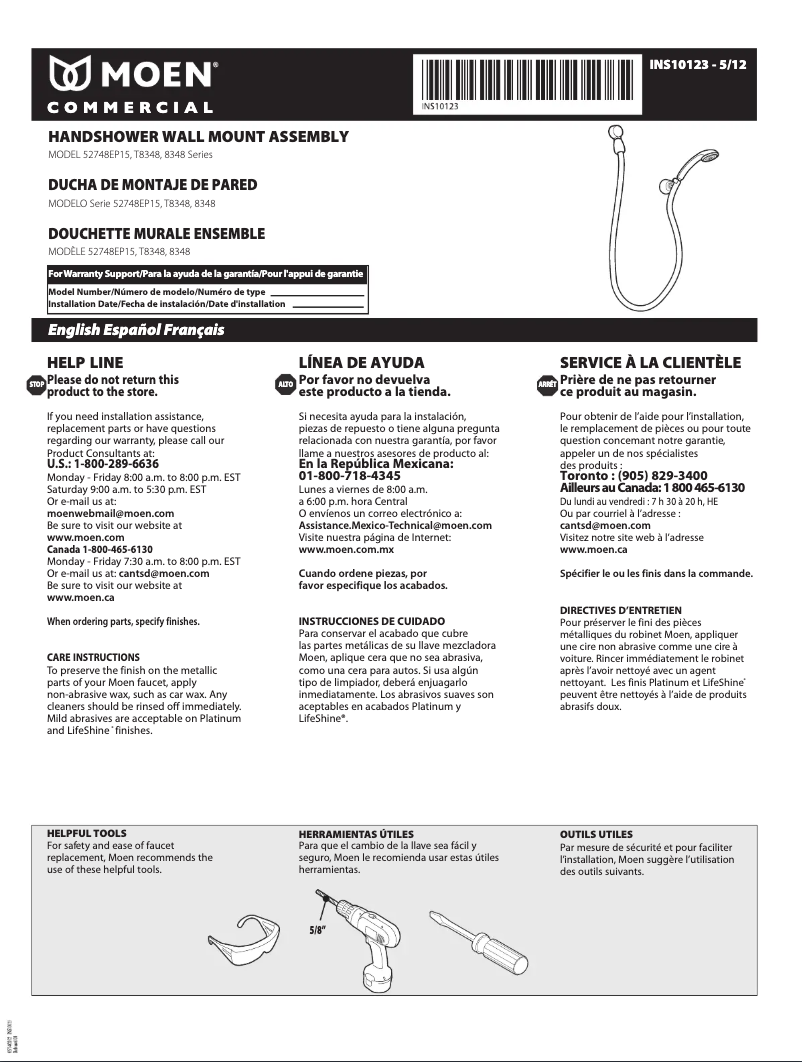 First page image of the manual for 52748EP15