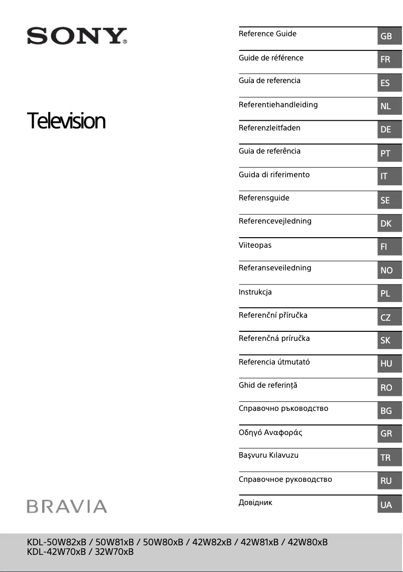 Page 1 of the manual User Manual Sony Bravia KDL-42W70XB