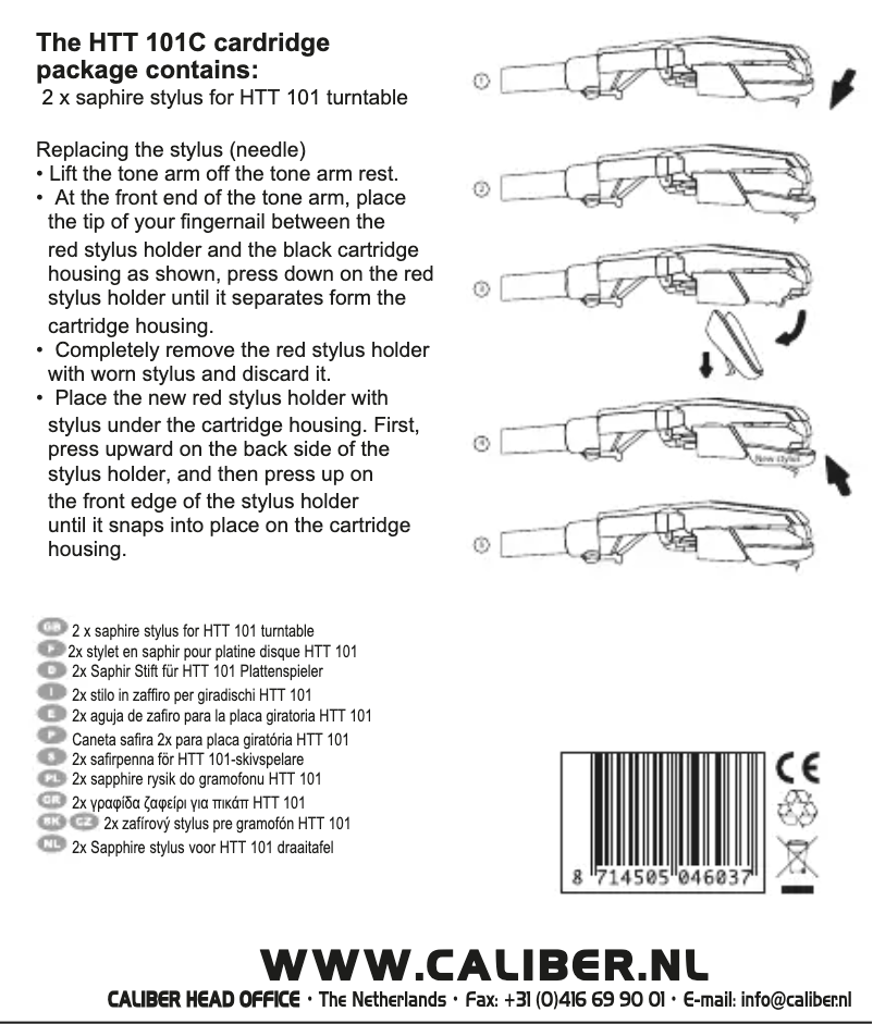 First page image of the manual for HTT 101C