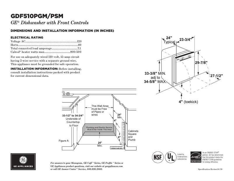 First page image of the manual for GDF510PSMSS