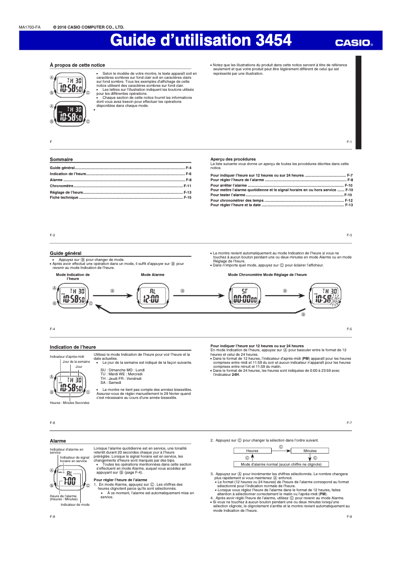 Page 1 of the manual User Manual Casio B650WB-1BEF