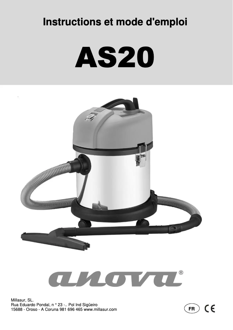 Page 1 of the manual User Manual Anova AS20