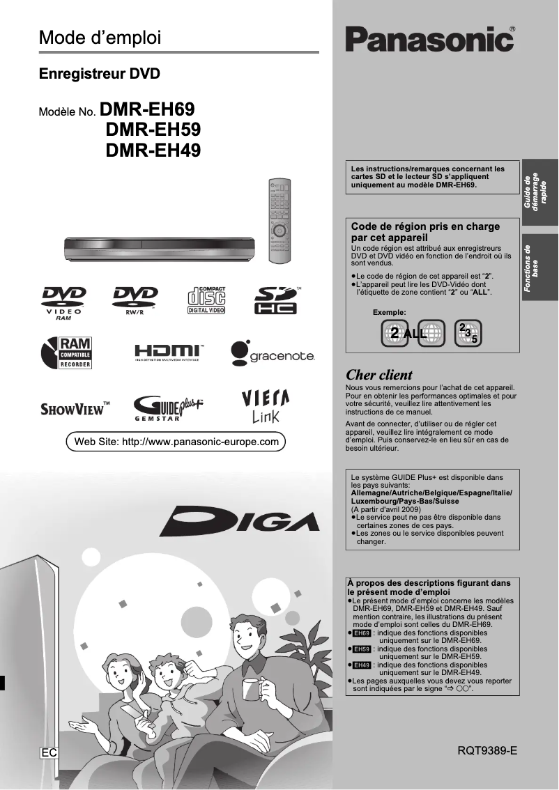 First page image of the manual for DMR-EH59