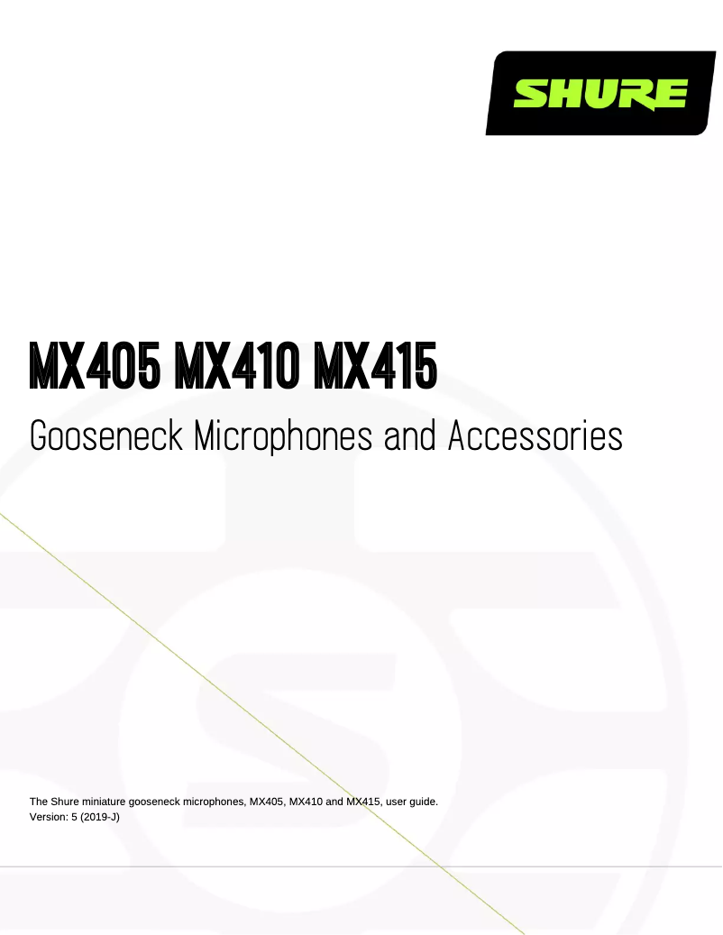 Page 1 of the manual Instruction Manual Shure MX410