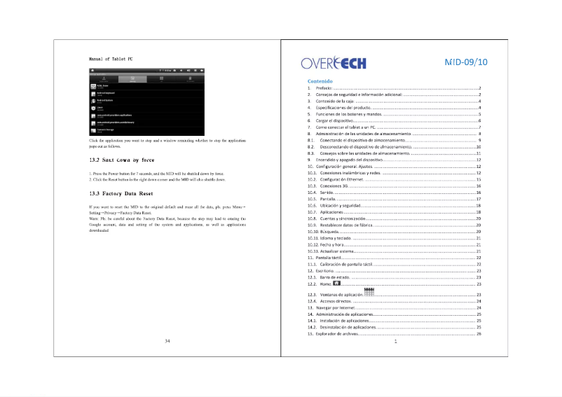 Page 1 of the manual User Manual Overtech MID-10
