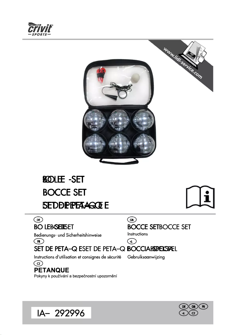 First page image of the manual for IAN 292996