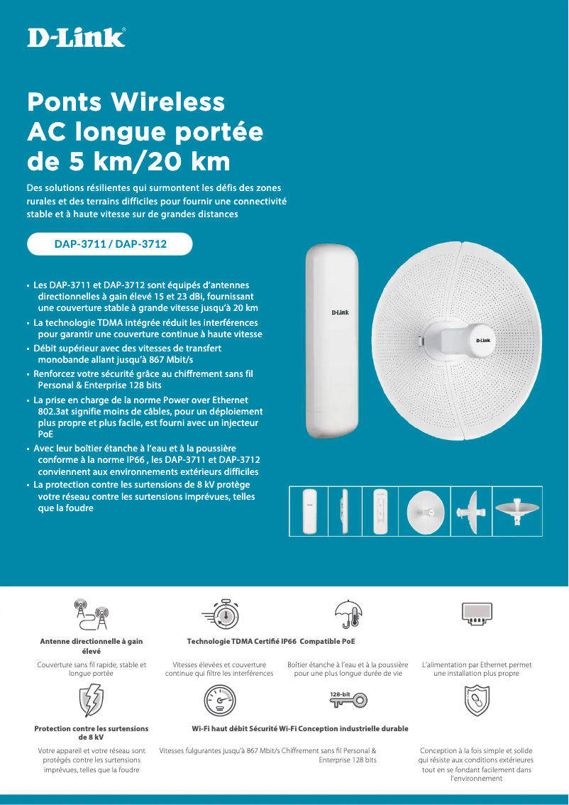Page 1 of the manual Technical Sheet D-Link DAP-3711