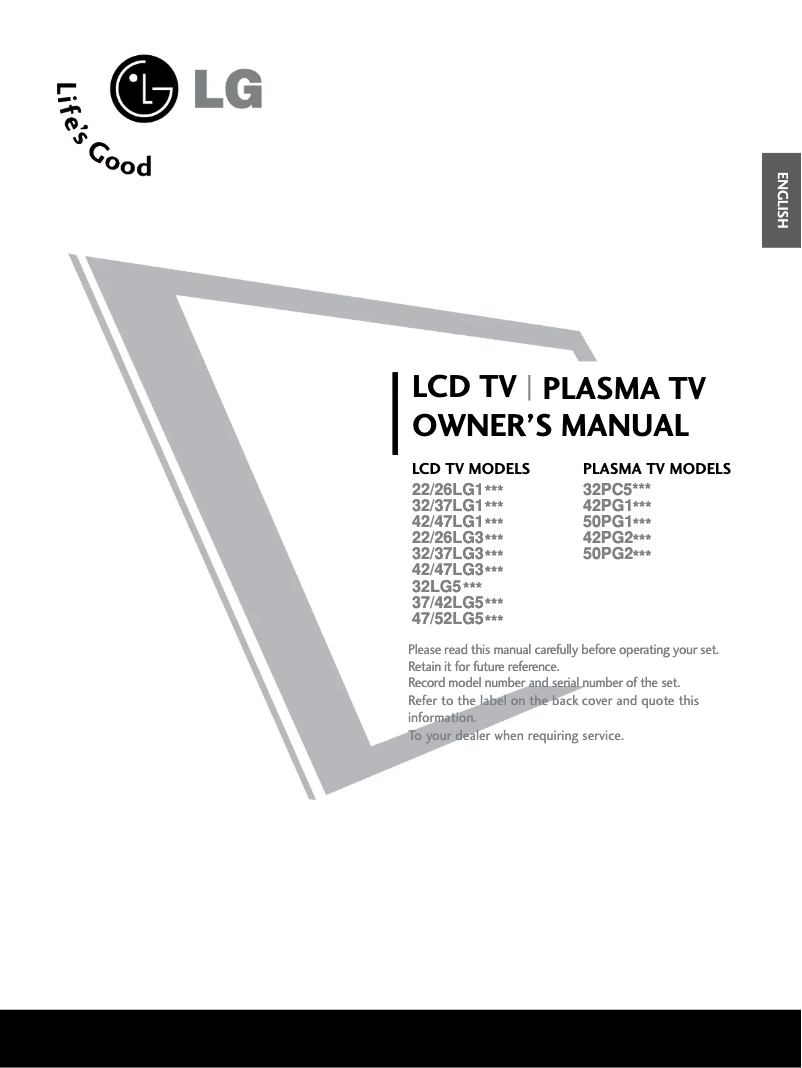 Page 1 of the manual User Manual LG 32LG55FR