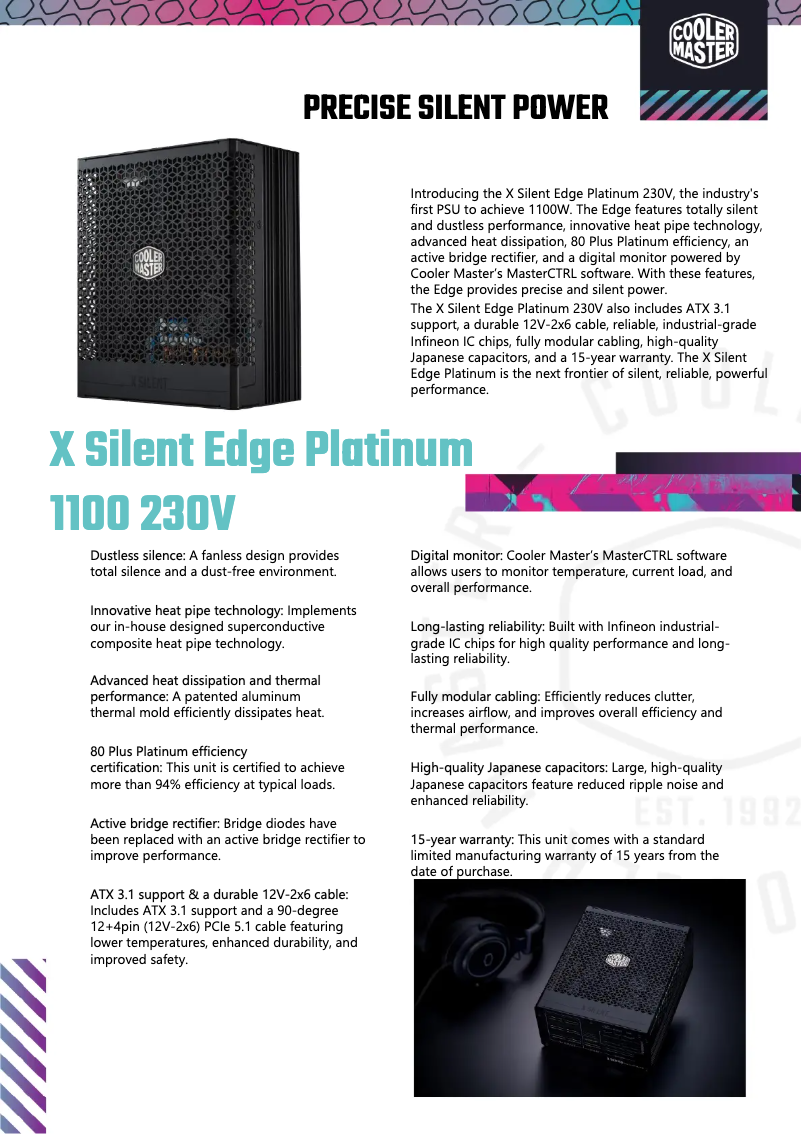 First page image of the manual for X Silent Edge Platinum 1100