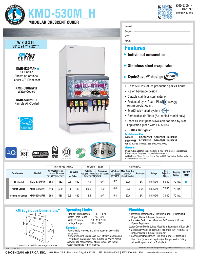 First page image of the manual for KMD-530MWH