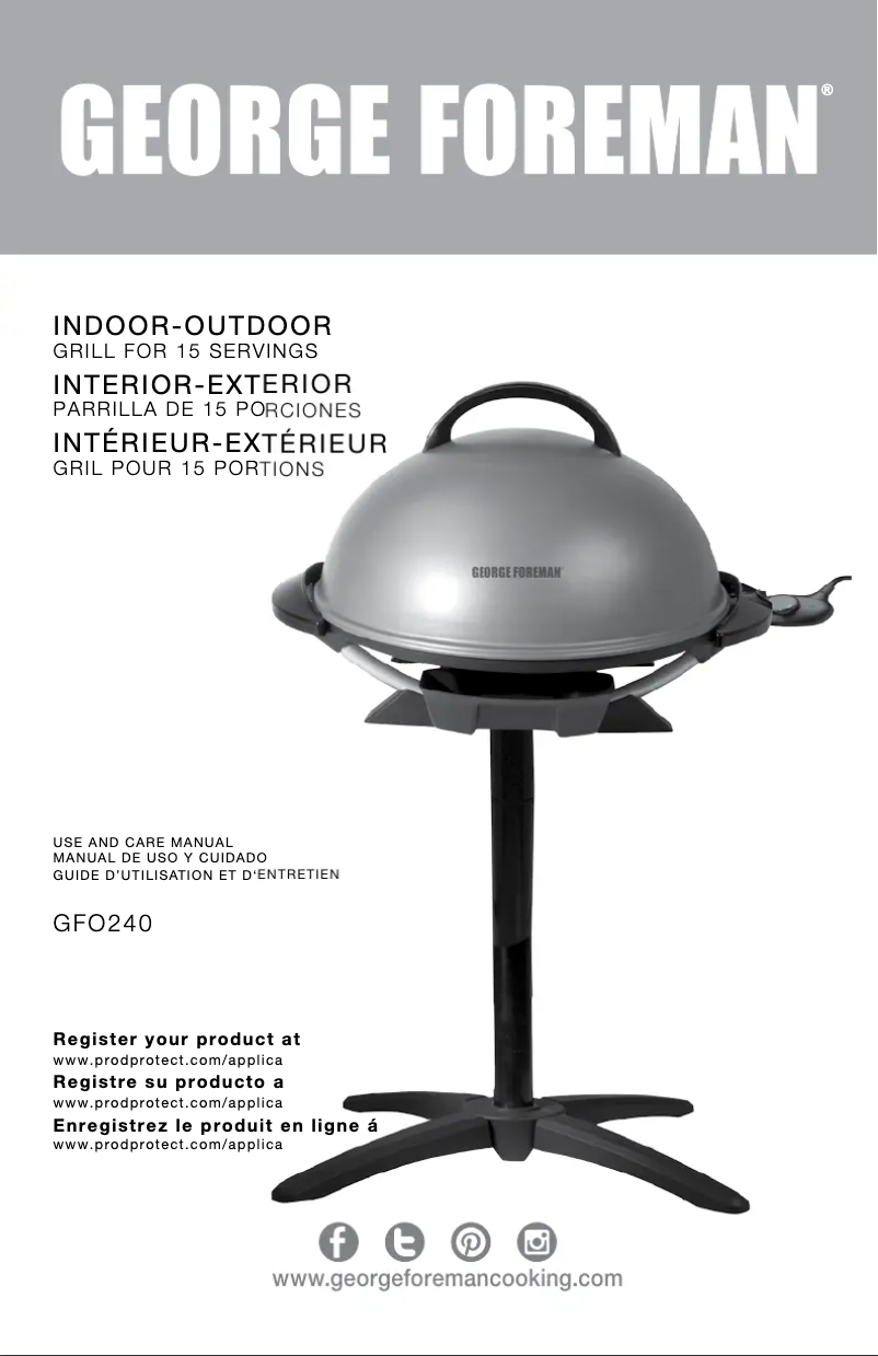 Page 1 of the manual Use and Maintenance Manual George Foreman GFO240S