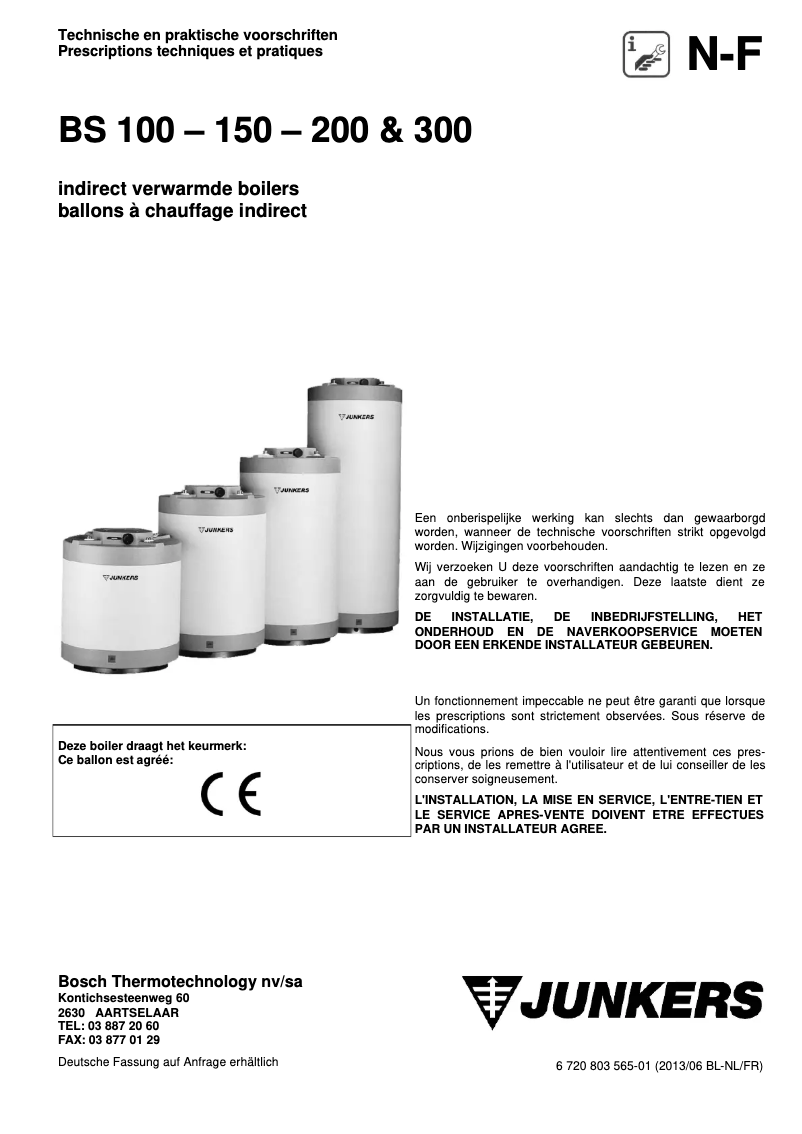 Page 1 of the manual User Manual Junkers BS 200