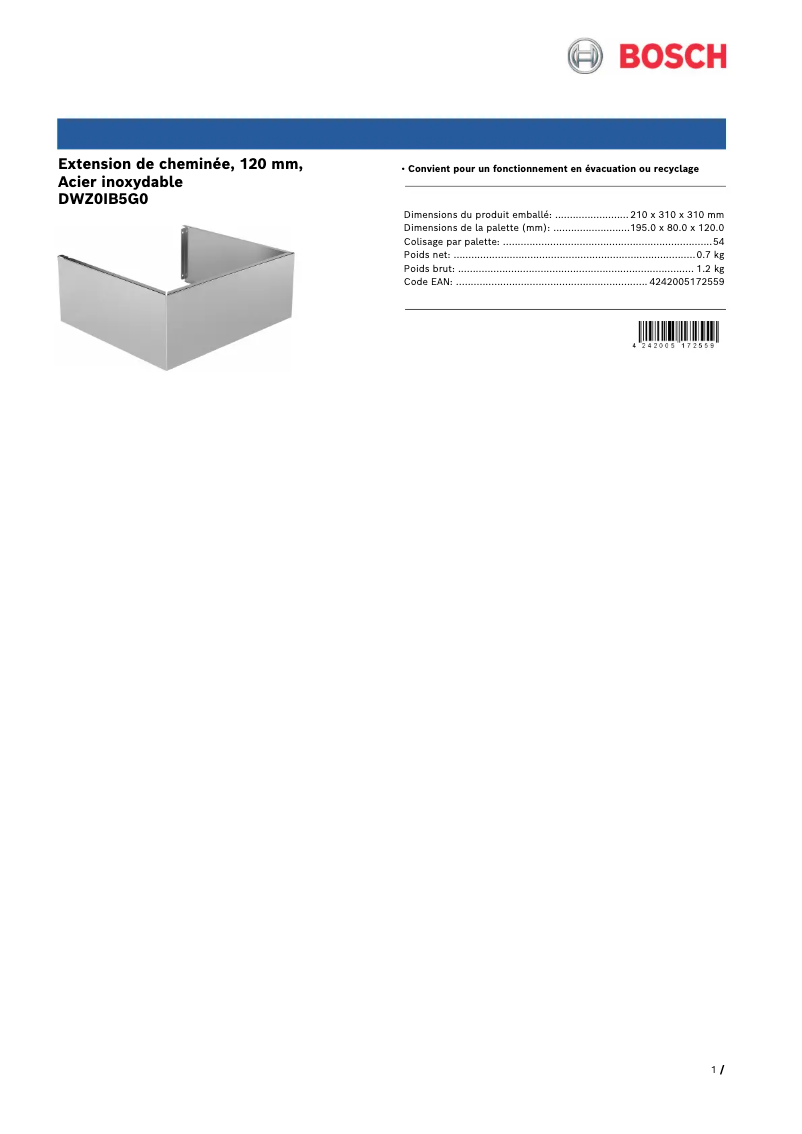 First page image of the manual for DWZ0IB5G0