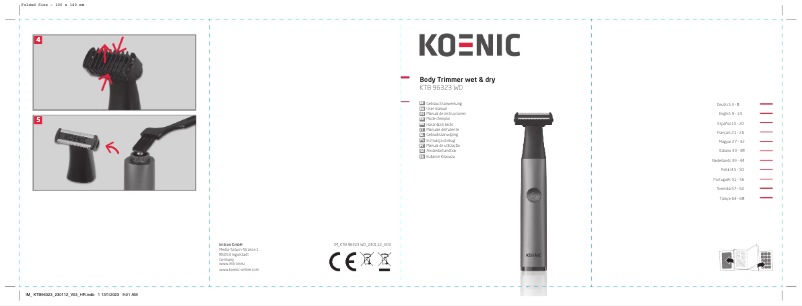 Page 1 de la notice Manuel utilisateur Koenic KTB 96323 WD