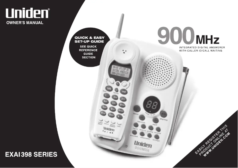 Page 1 of the manual User Manual Uniden EXAI 398