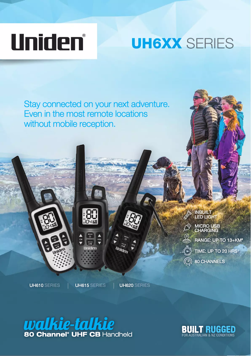 First page image of the manual for UH615