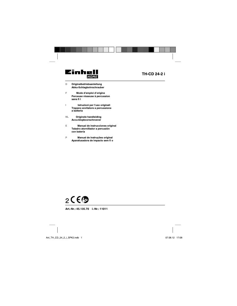 Page 1 of the manual User Manual Einhell TH-CD 24-2 i