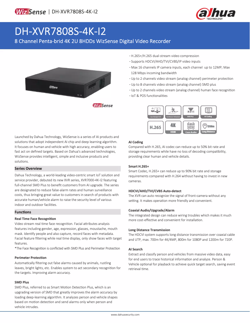 First page image of the manual for XVR7808S-4K-I2