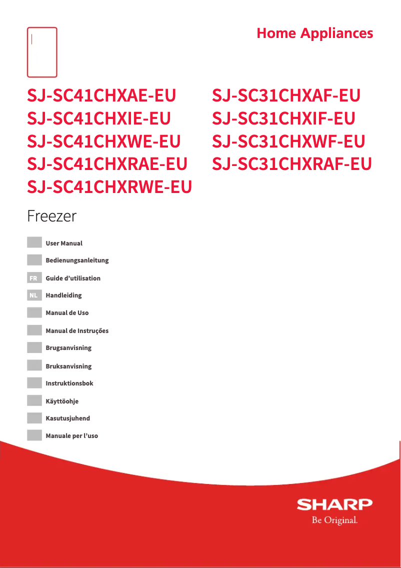 Page 1 of the manual User Manual Sharp SJ-SC31CHXAF-EU
