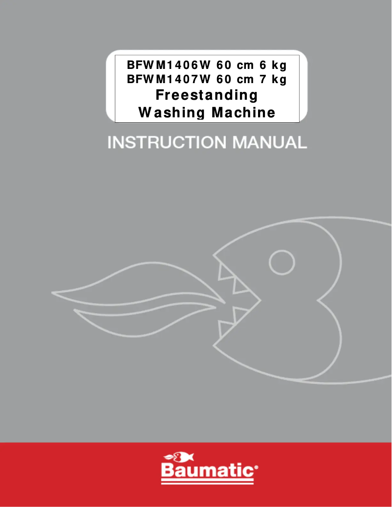 First page image of the manual for BFWM1407W
