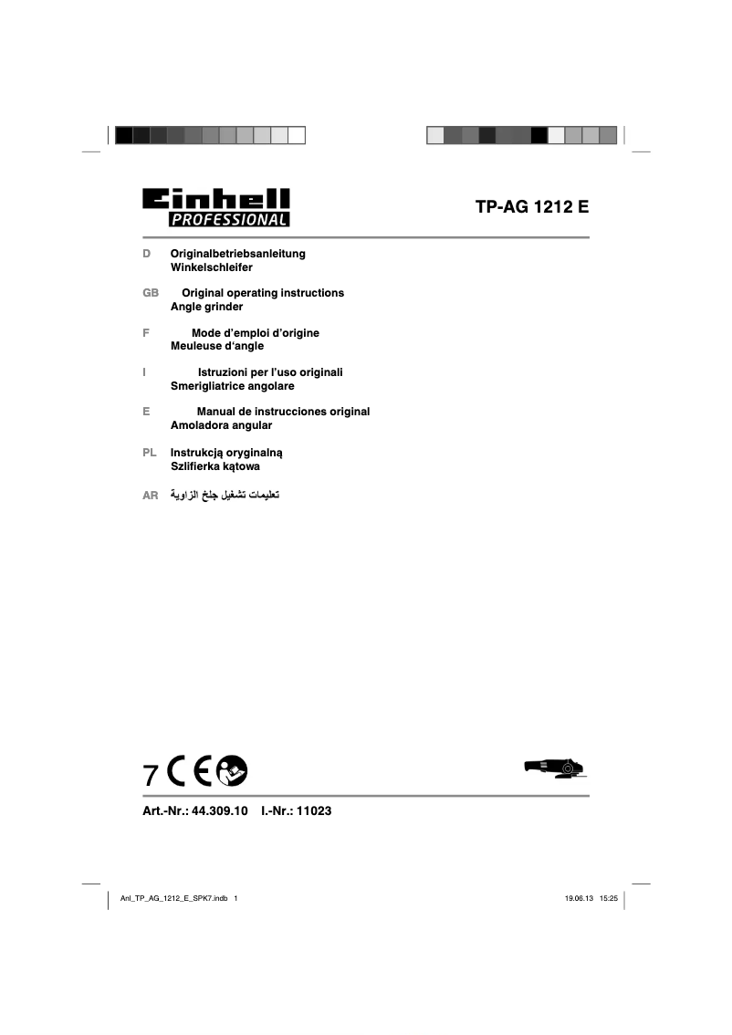 Page 1 of the manual User Manual Einhell TP-AG 1212 E