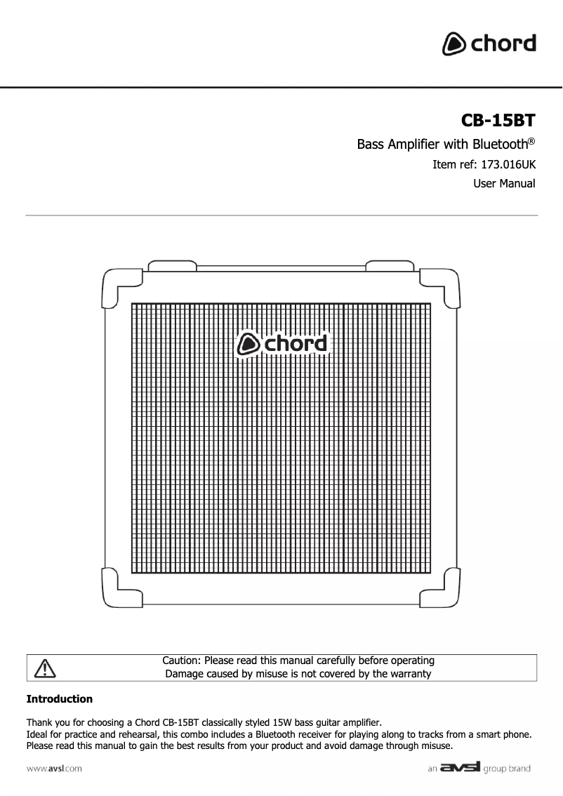 First page image of the manual for CB-15BT