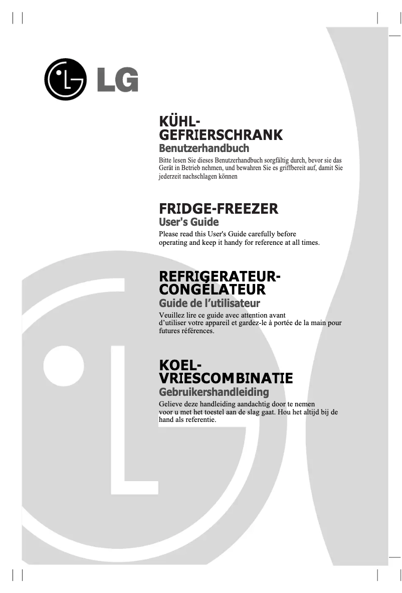 First page image of the manual for GR-B429BLQW