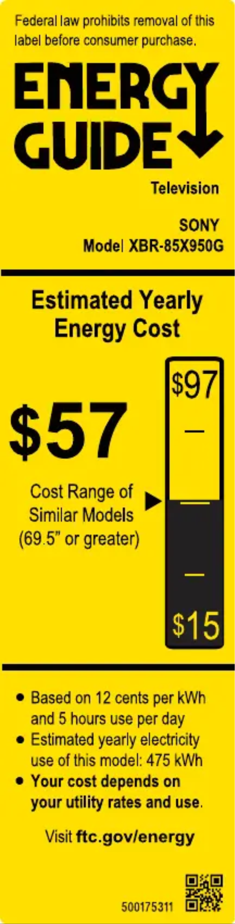 First page image of the manual for XBR-85X950G