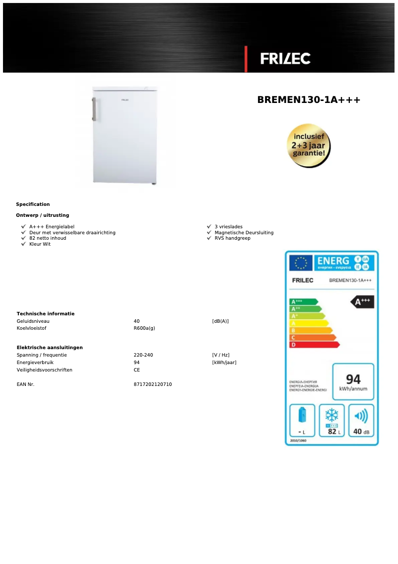 First page image of the manual for BREMEN130-1A+++