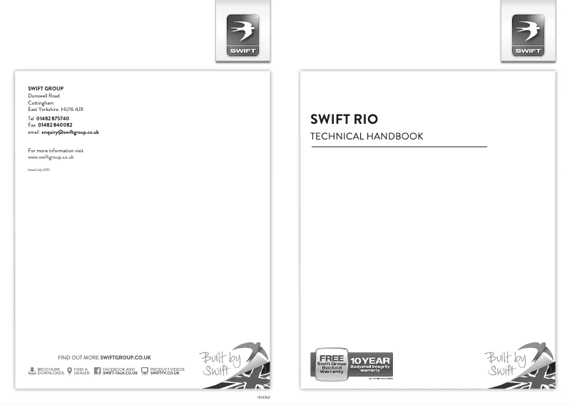 Page 1 of the manual User Manual Swift Rio (2016)