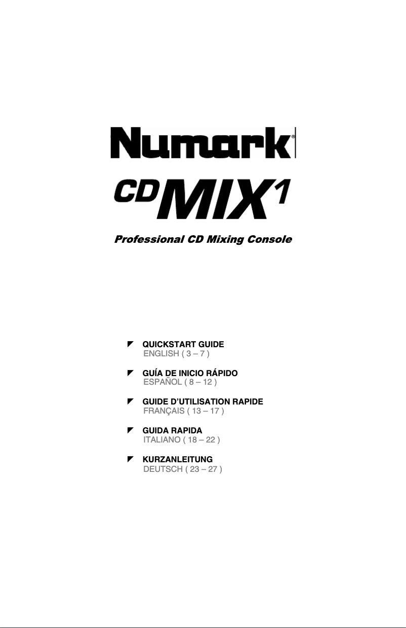 Page 1 of the manual User Manual Numark CDMIX-1