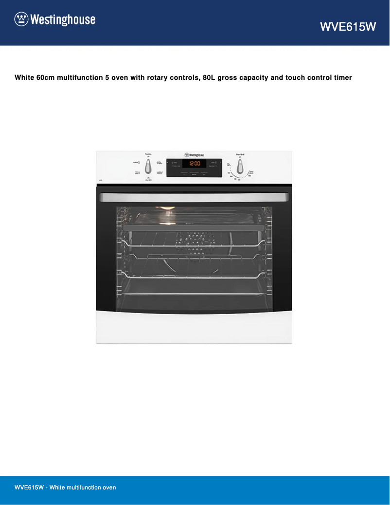 First page image of the manual for WVE615W