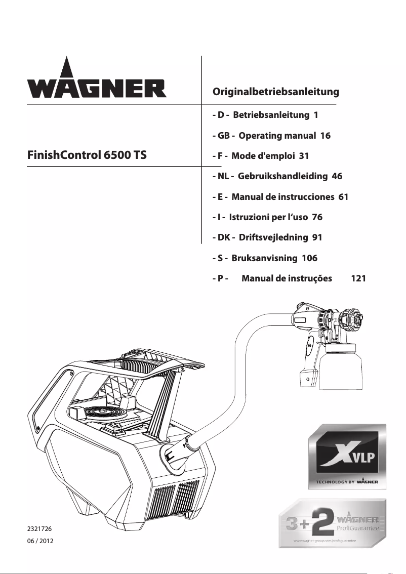 First page image of the manual for FinishControl 6500 TS