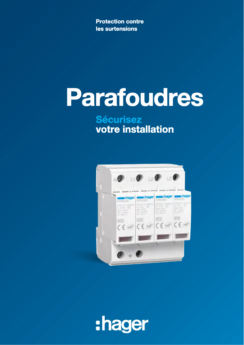 Page 1 of the manual Brochure Hager SPB265R