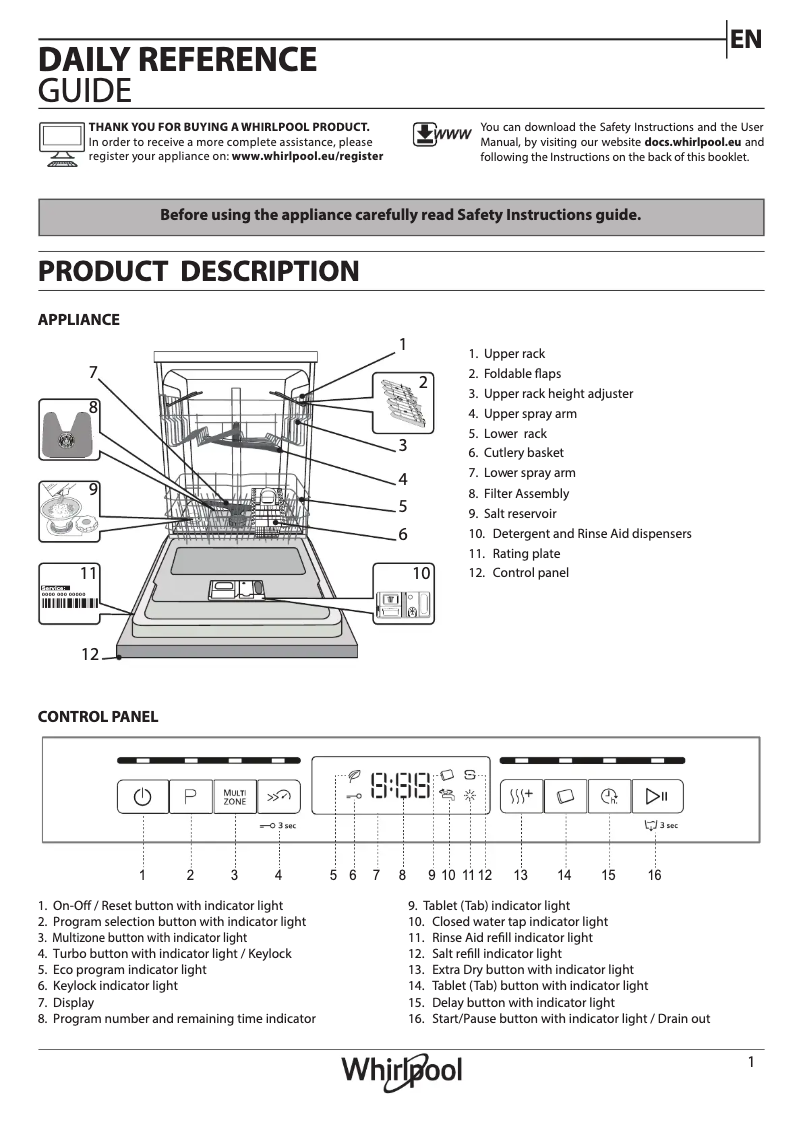 Page 1 of the manual User Manual Whirlpool WFO 3T142 X