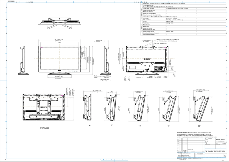 Page 1 of the manual Installation Guide Sony Bravia KDL-32BX331