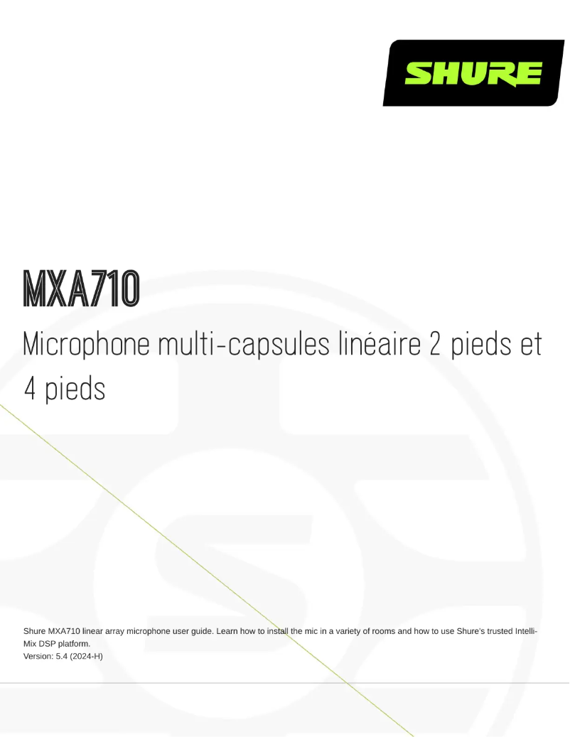First page image of the manual for MXA710