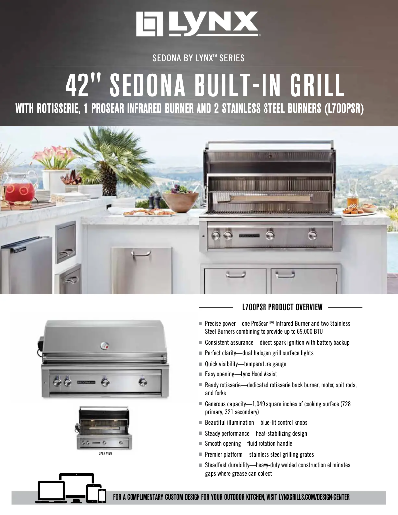 Page 1 of the manual Technical Sheet Lynx L700PSRNG