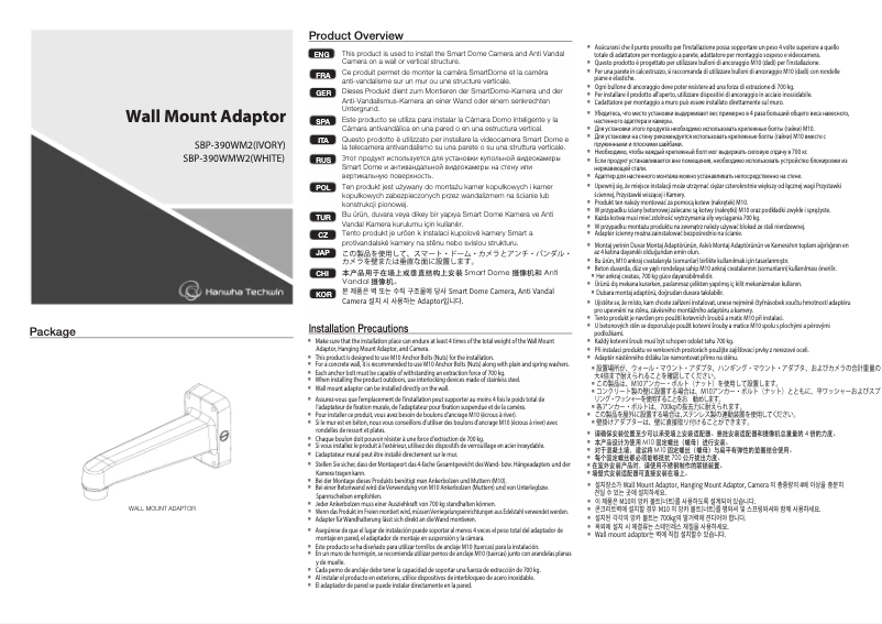 Page 1 of the manual User Manual Hanwha SBP-390WM2