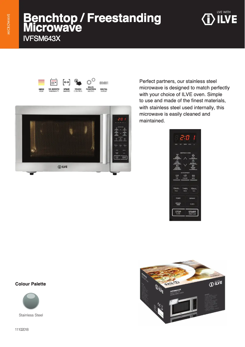 Page 1 of the manual Technical Sheet Ilve IVFSM643X