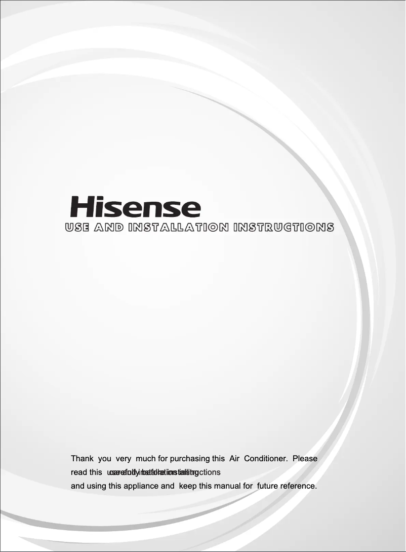 Page 1 of the manual User Manual Hisense AUV125UR6RTC4