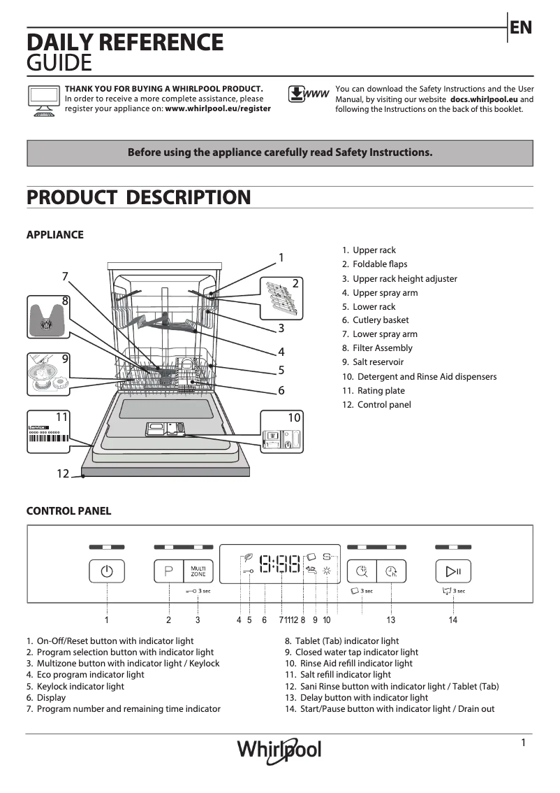Page 1 of the manual User Manual Whirlpool OWFC 3C26