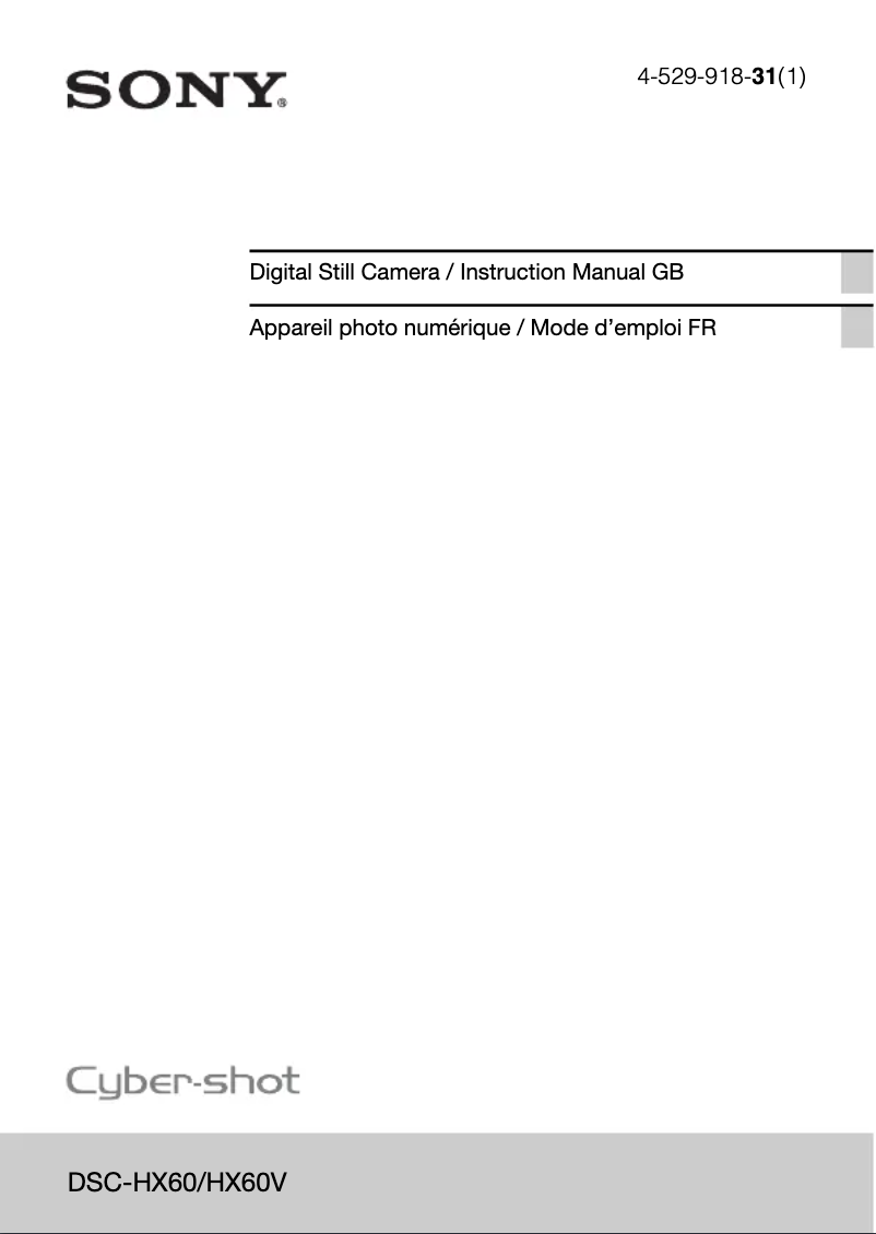 Page 1 of the manual User Manual Sony Cybershot DSC-HX60V